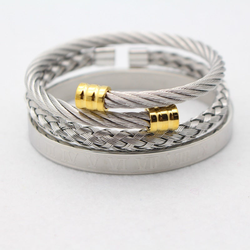 Luxury Rope & Bangle Bracelet Set