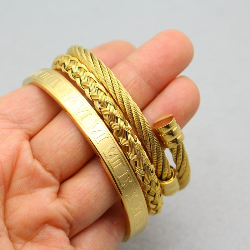 Luxury Rope & Bangle Bracelet Set