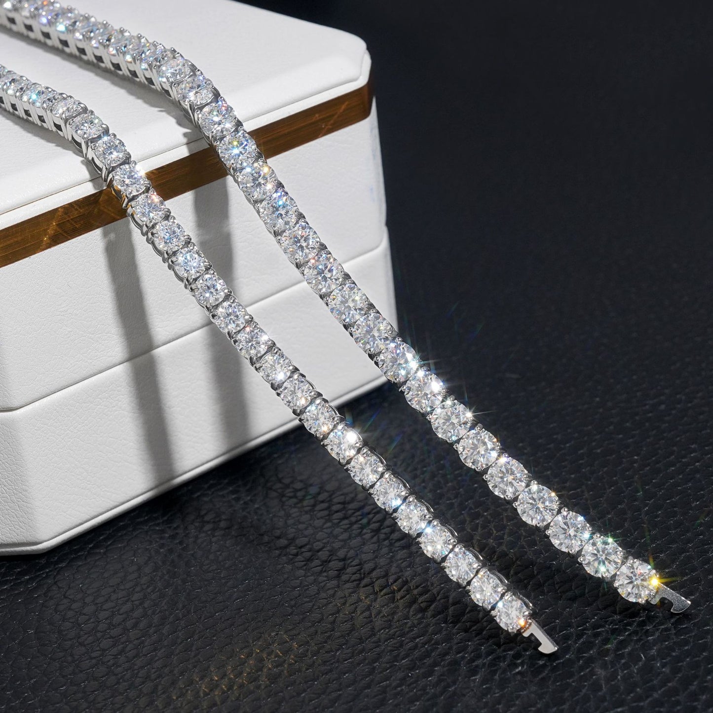 Moissanite Tennis Chain & Bracelet Set